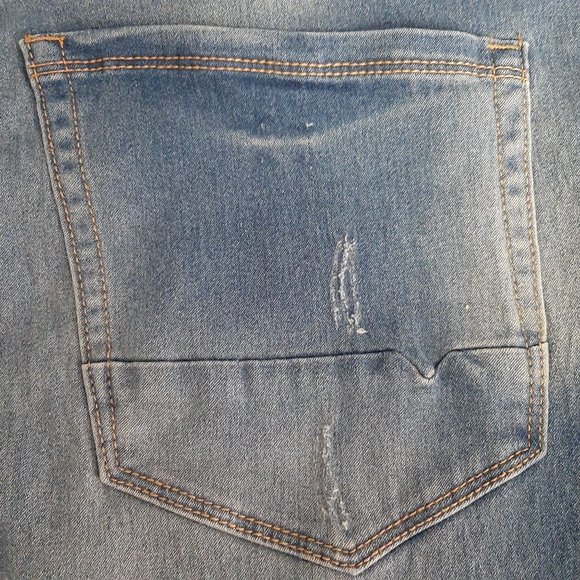 American Legacy Jeans Size 14 Slim Stretch 38 x 30 Distressed medium Wash - Picture 4 of 16
